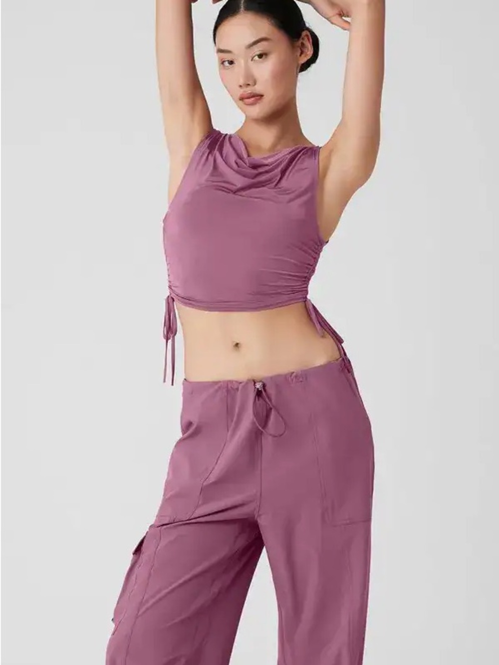Alo Yoga Standout Cropped Tank Top In Soft Mulberry